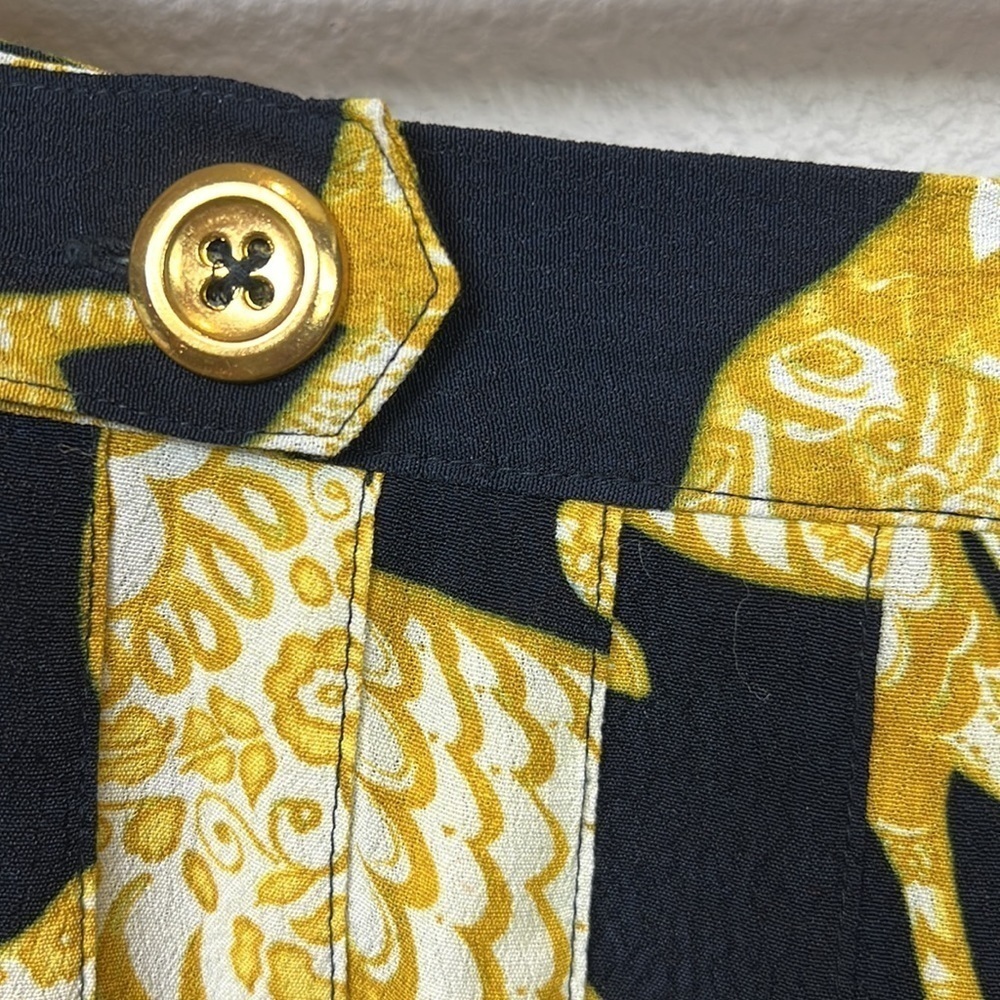 Maeve Anthropologie Pleated Skirt 2 Black Gold Horse - Picture 4 of 7